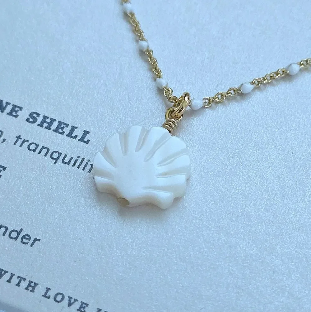 ✨️HP✨️ Luna🌙 Norte Mother of Pearl Clam Shell🐚 Pendant Necklace - NIB